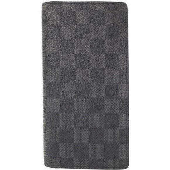 Louis Vuitton Damier Graphite Black Portefeuille Brazza Bifold Long Wallet - Picture 1 of 5